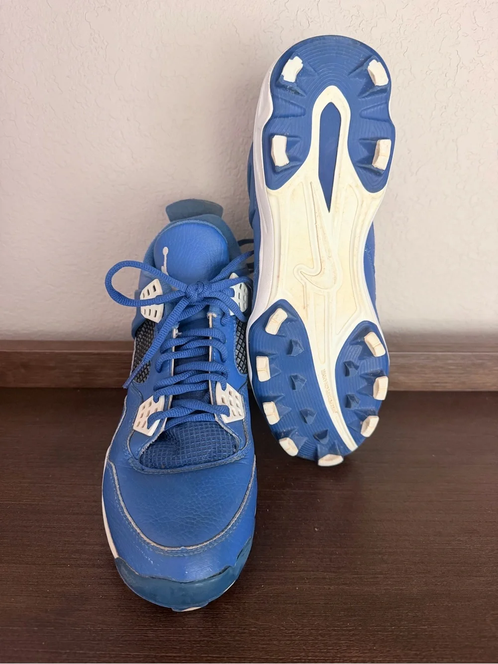 Nike Air Jordan 4 Retro MCS Baseball Cleats Royal Blue 807709-401 Men's 8